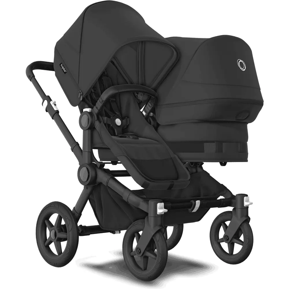 Donkey 5 Søskendevogn Complete   Midnight Black Black Stel fra Bugaboo