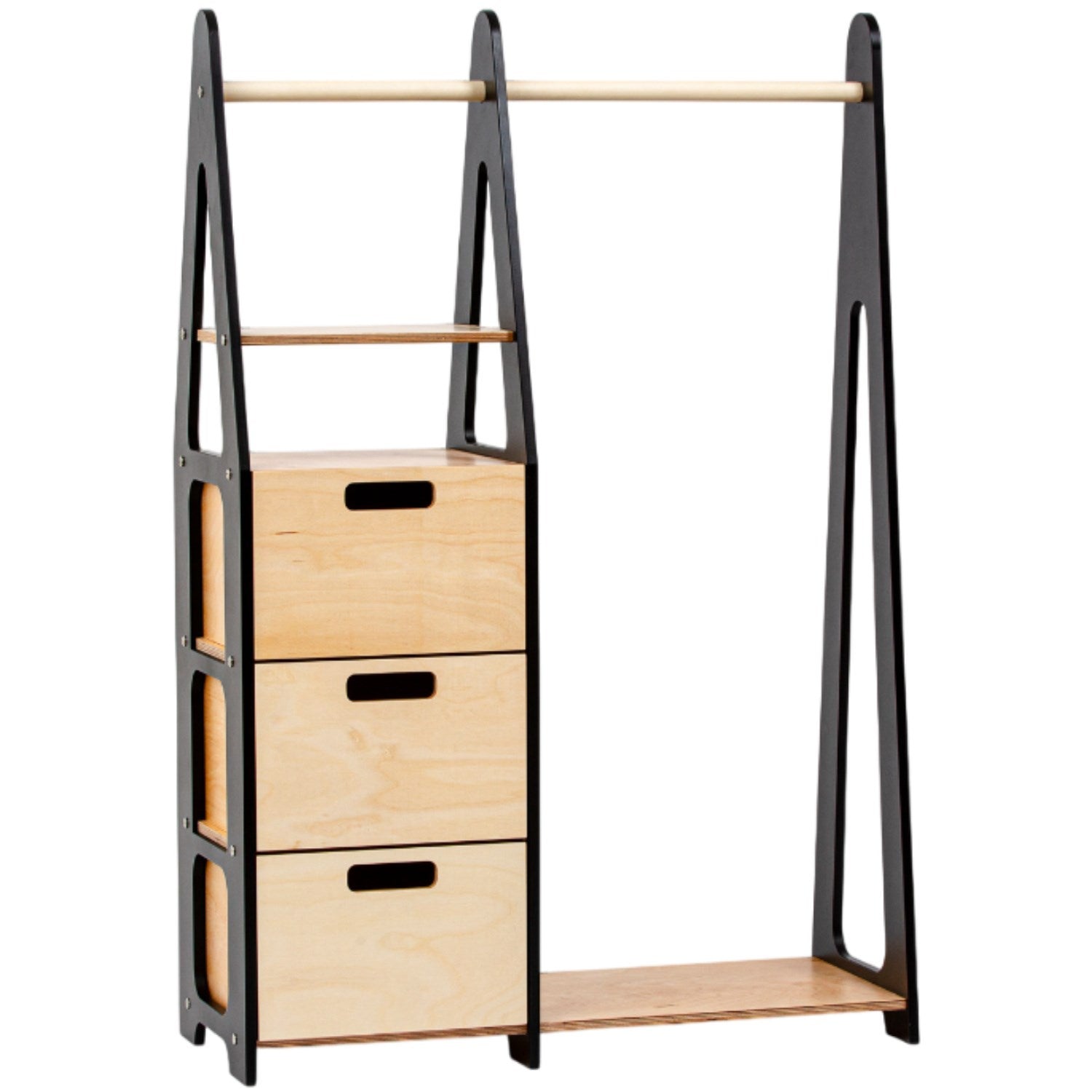 Børnegarderobe M. Skuffer Black fra Duck Woodworks