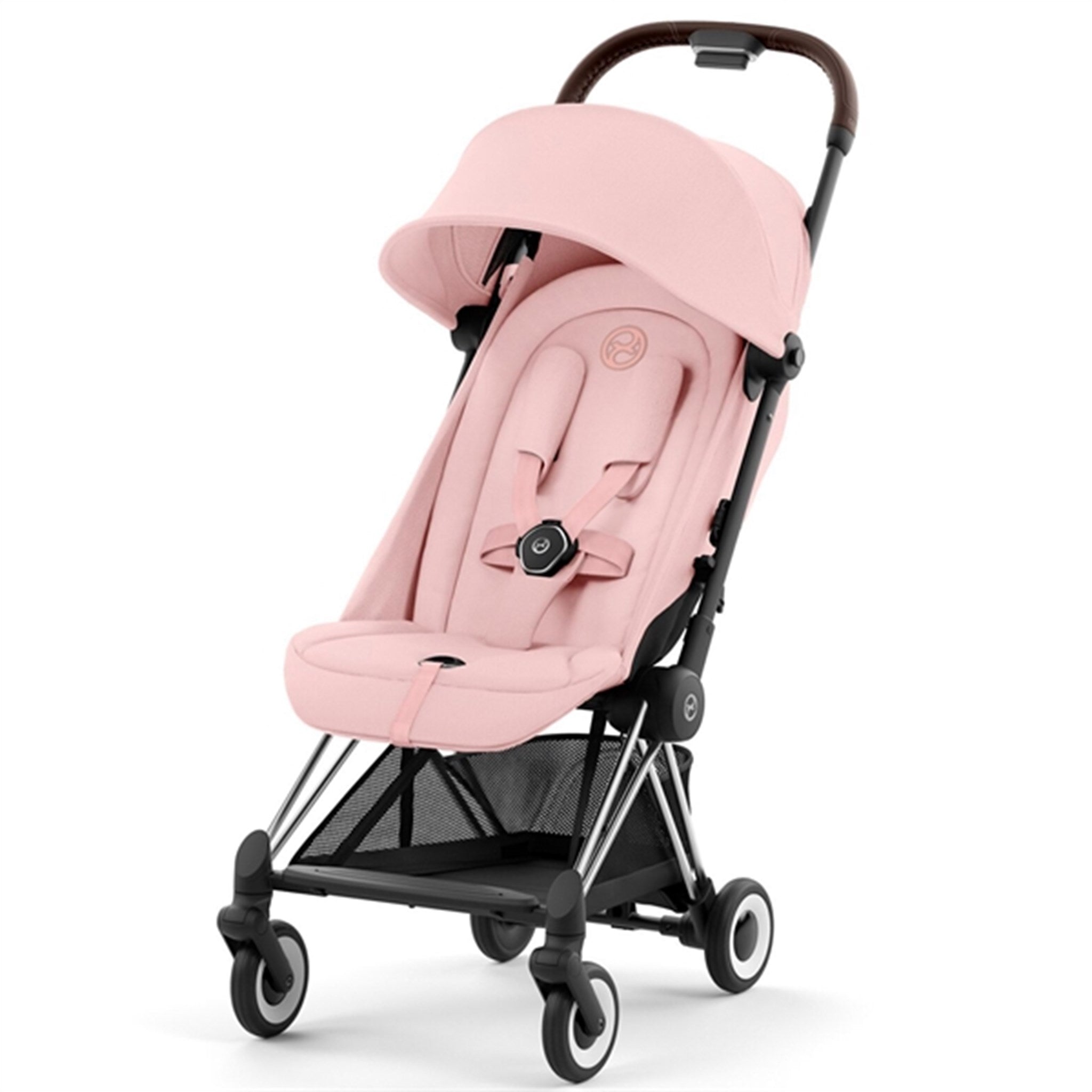 Coya Klapvogn Chrome Dark Brown Peach Pink fra Cybex