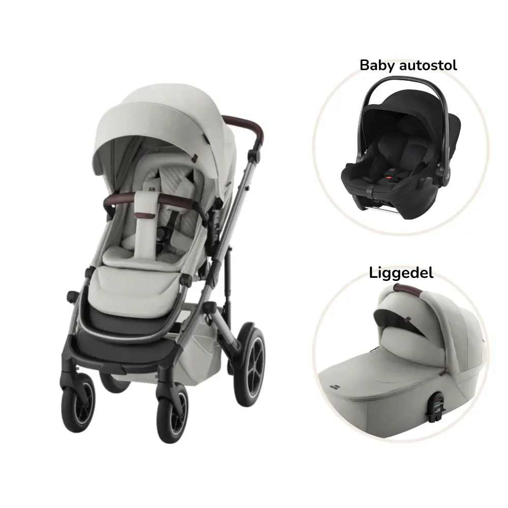 Smile 5z Lux Inkl. Liggedel Og Baby Safe Core Autostol   Linen Grey Space Black fra Britax Römer