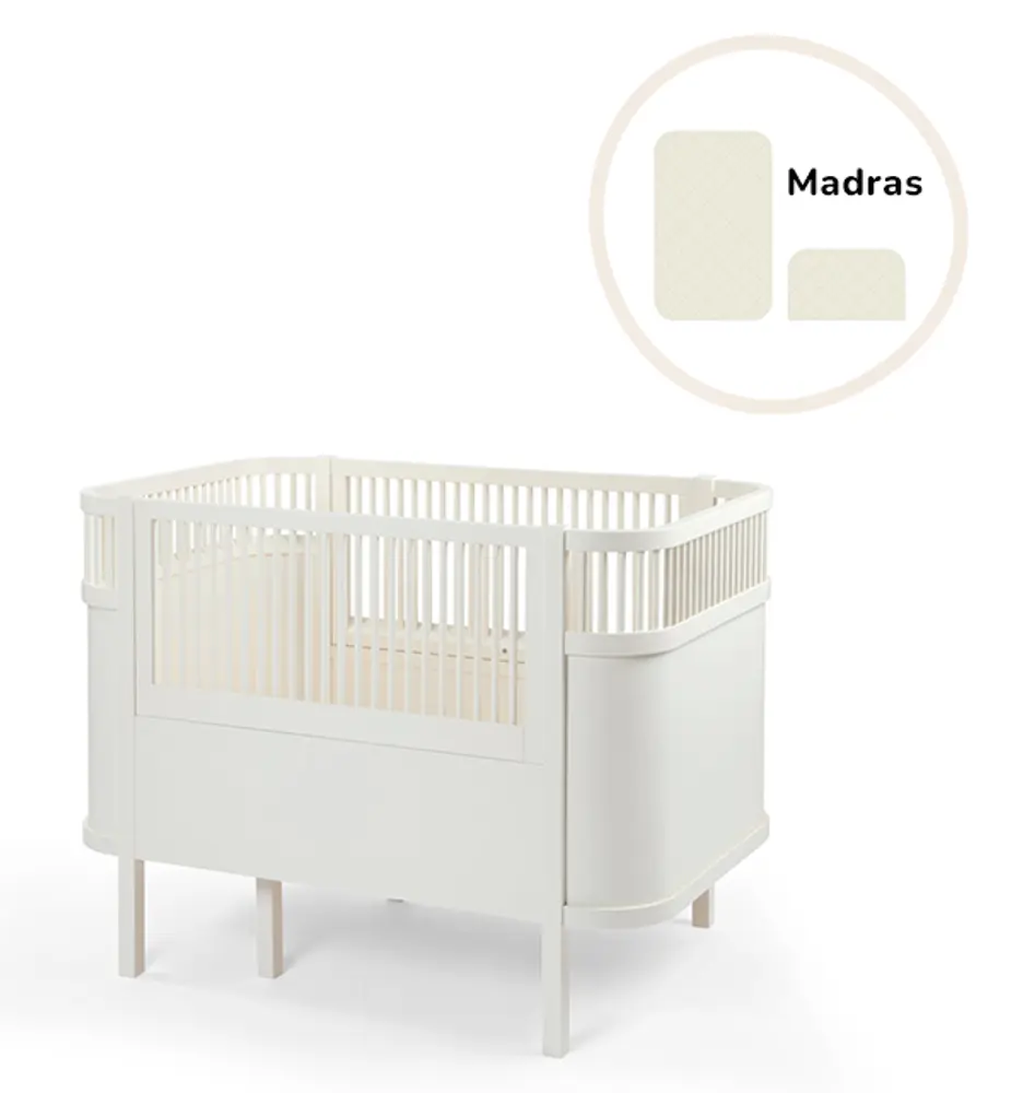 Baby & Jr. Seng   Classic White Med Madras fra Sebra