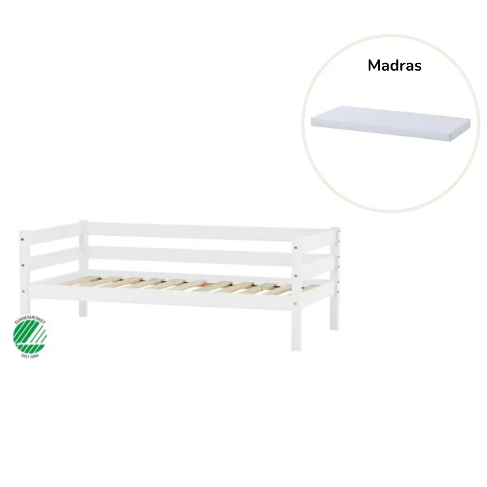 Eco Comfort Juniorseng Med Madras   70x160 Cm.   Hvid fra Hoppekids