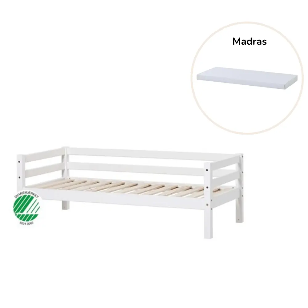 Eco Dream Juniorseng Hvid Med Madras 70x160 Cm.   Hvid fra Hoppekids
