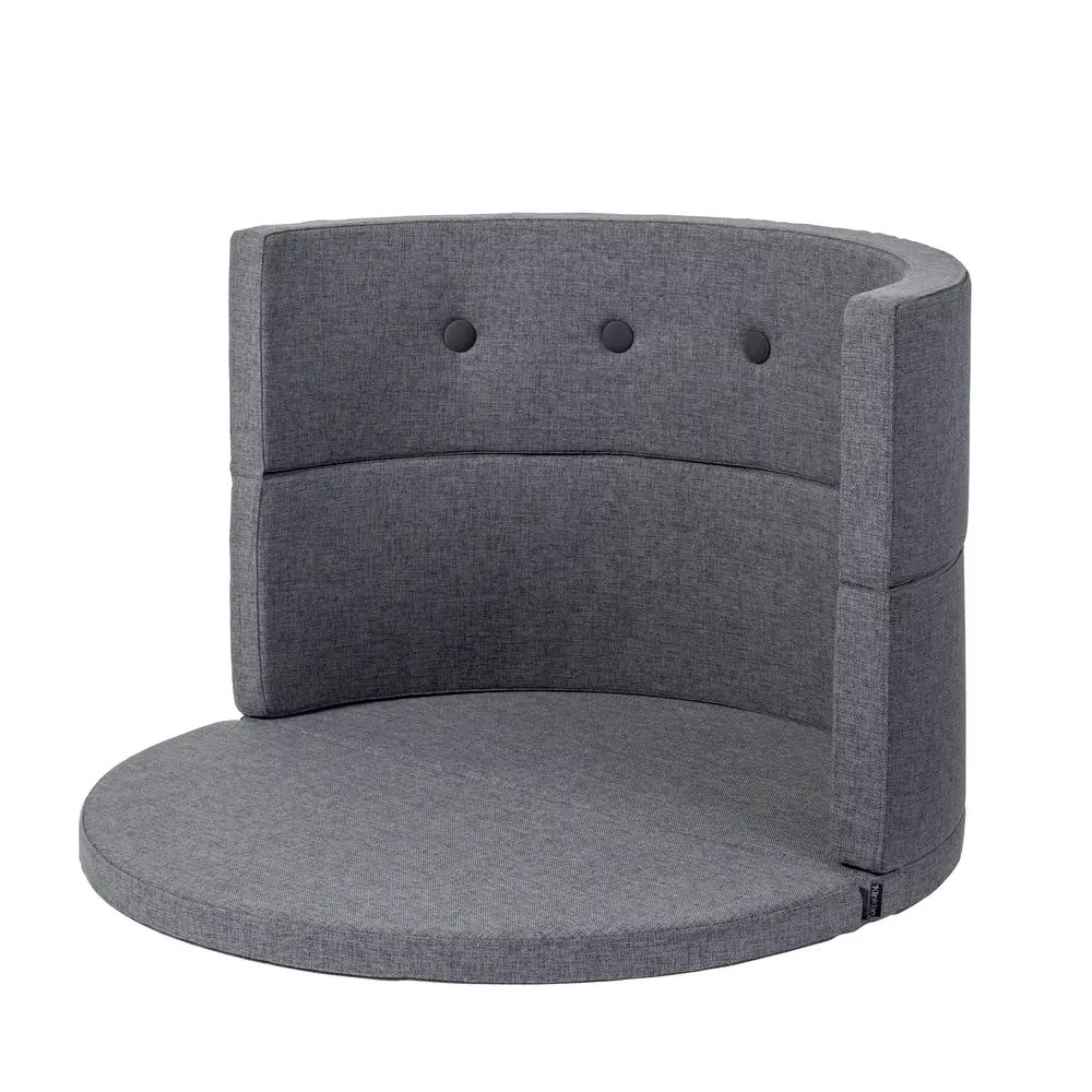 Børnesofa Cirkel   Mørkegrå Sortgrå Knap fra By Klipklap