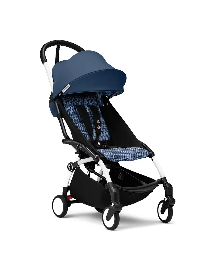 Yoyoâ³ Klapvogn   Air France Blue På Hvidt Stel fra Stokkeâ®