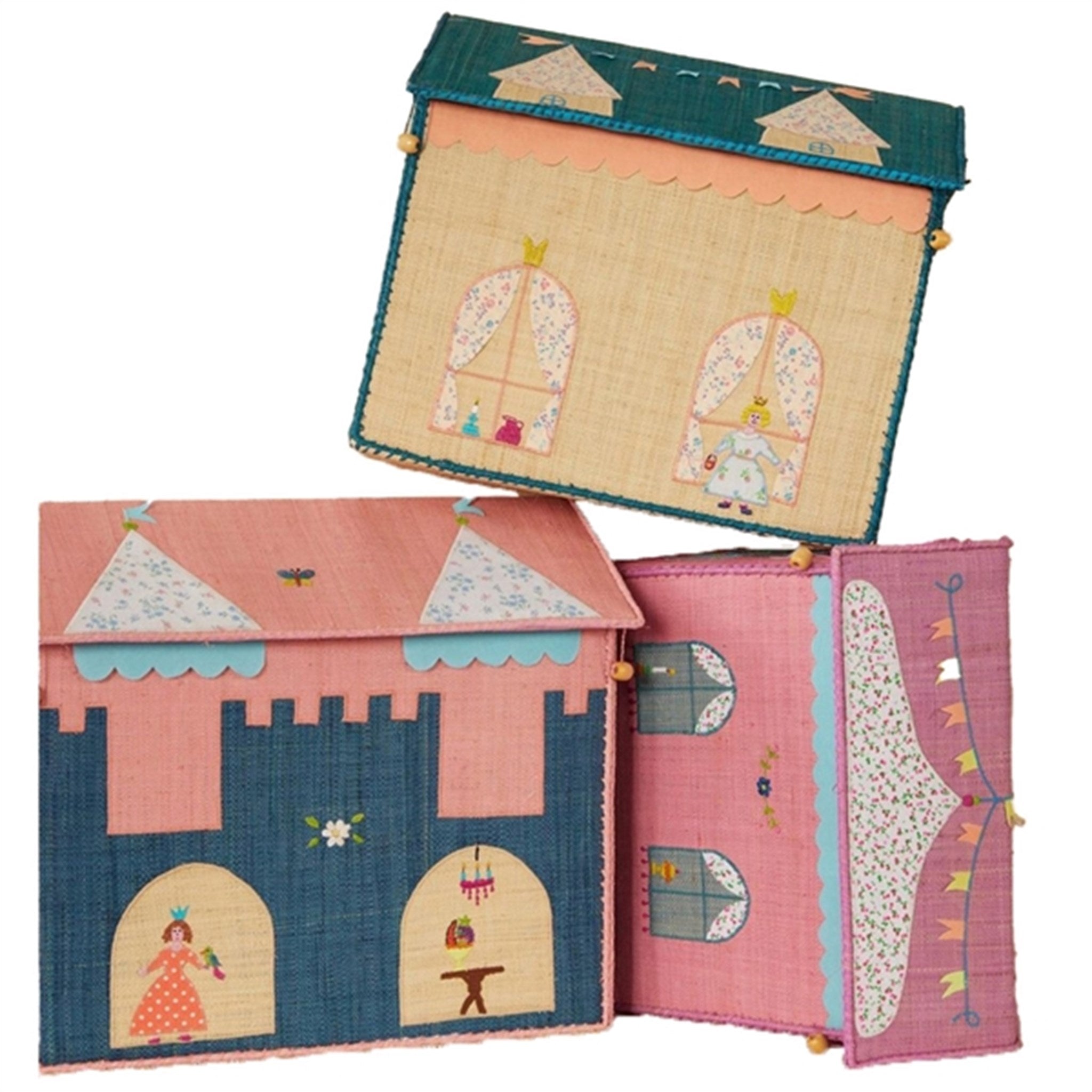Castle Theme Raffia Kurvehus Til Opbevaring 3 Pak fra Rice