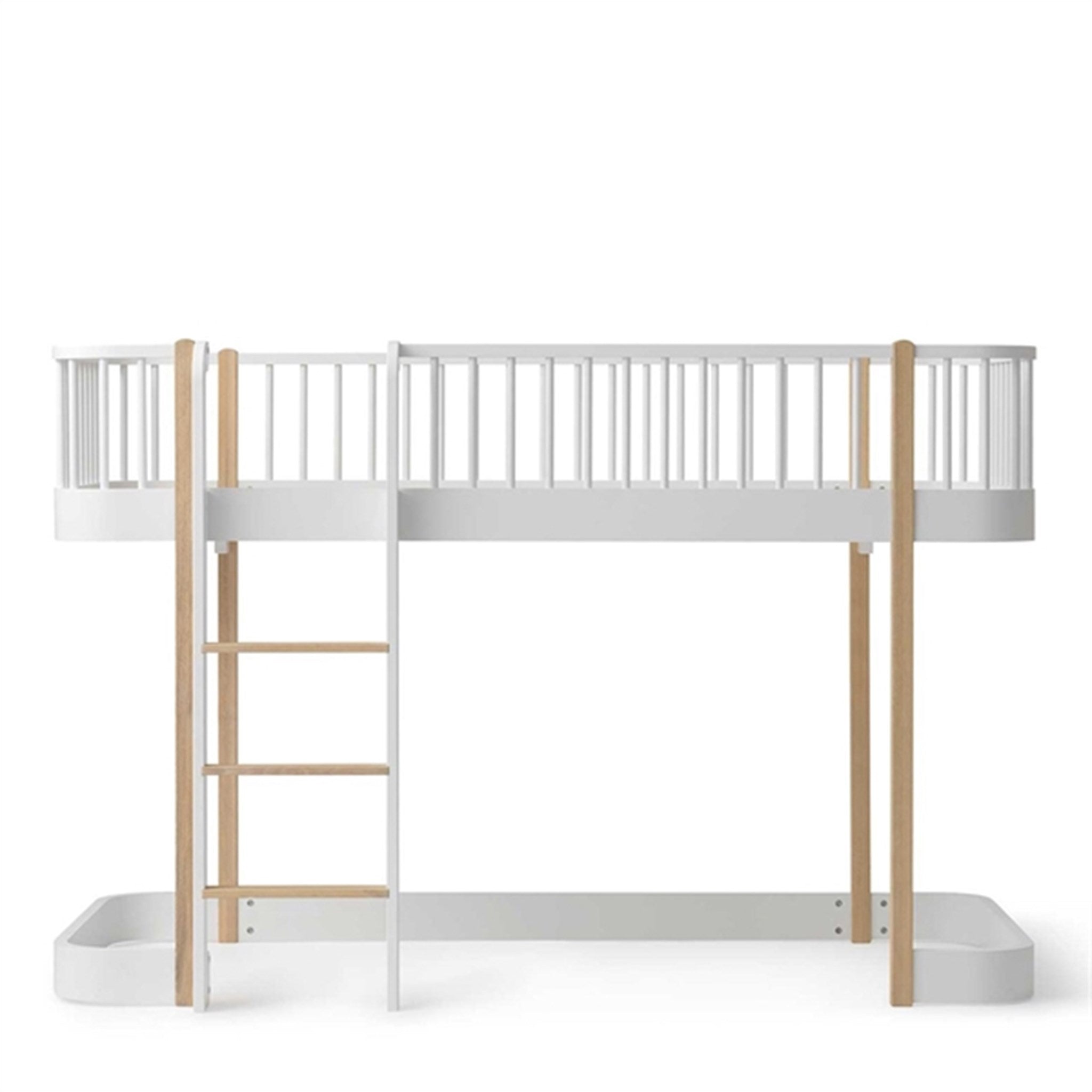 Wood Halvhøj Seng Hvid Eg fra Oliver Furniture