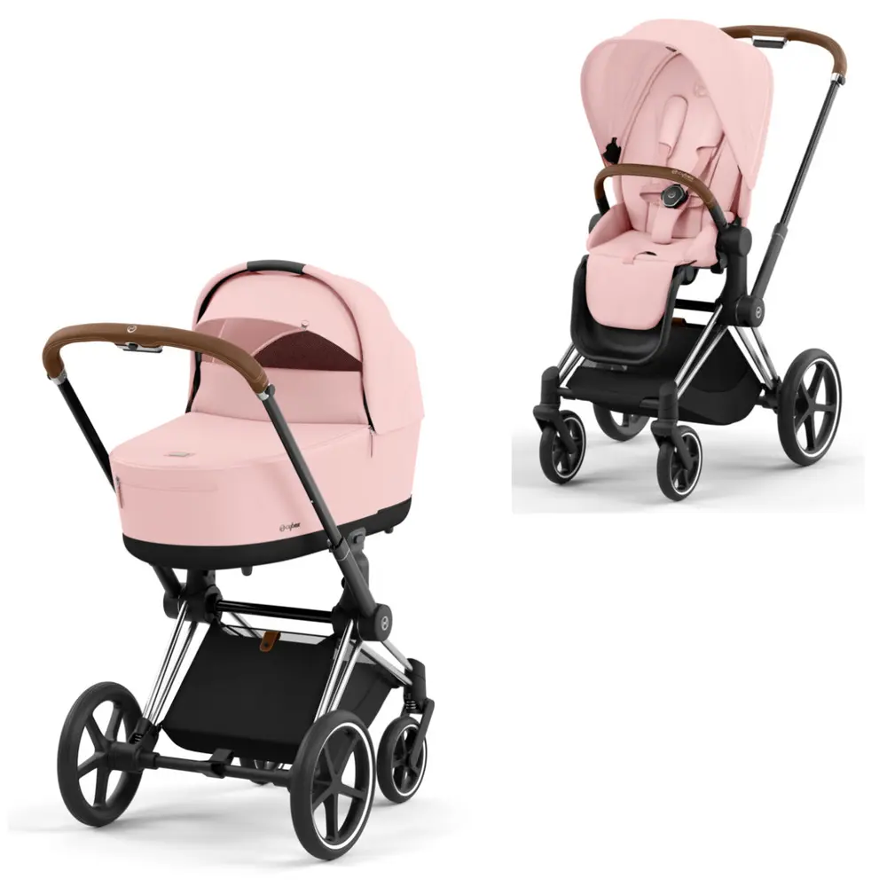 Priam Duovogn   Peach Pink Chrome Brown fra Cybex