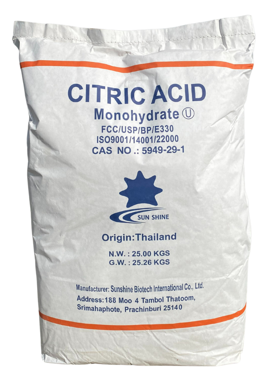 Citronsyre (levnedsmiddelkvalitet)   25 Kg fra Ulrich Natürlich