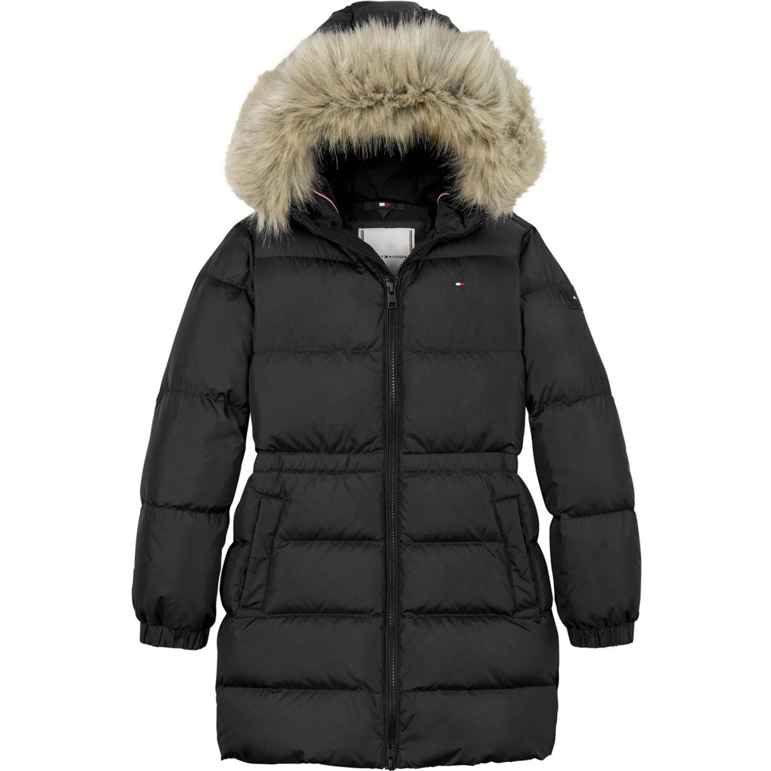 Black Long Waisted Dun Jakke   Str. 4 år fra Tommy Hilfiger
