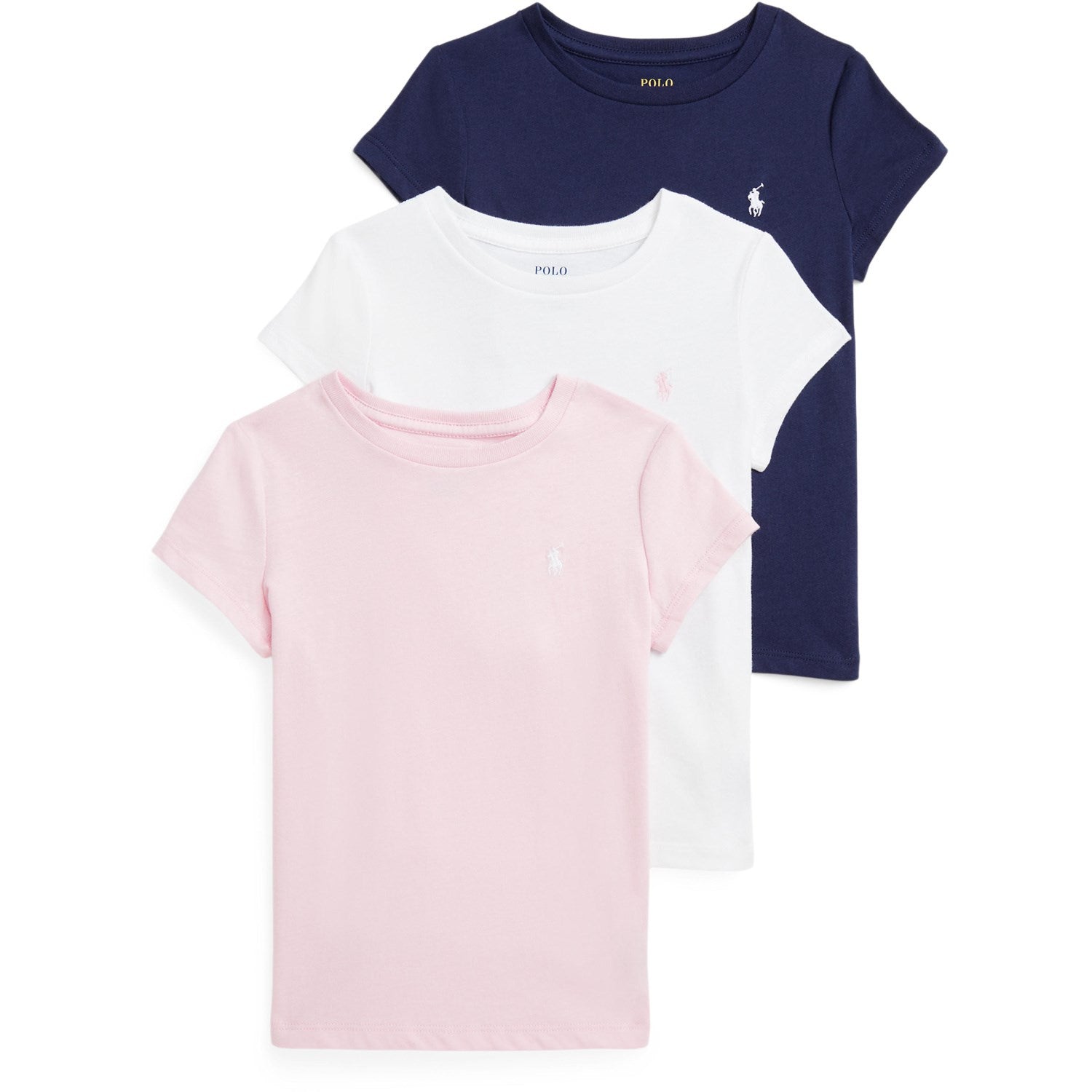 White   Hintofpink  Newport Navy Girl Gaveæske Sæt 3 Pak T Shirts   Str. 2 år fra Polo Ralph Lauren