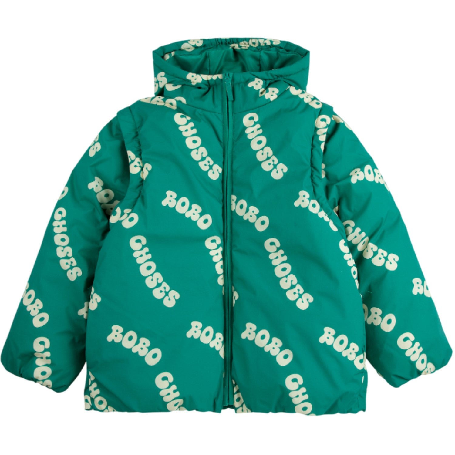Green Wavy   All Over Lys Vatteret Anorak   Str. 2 3 år fra Bobo Choses