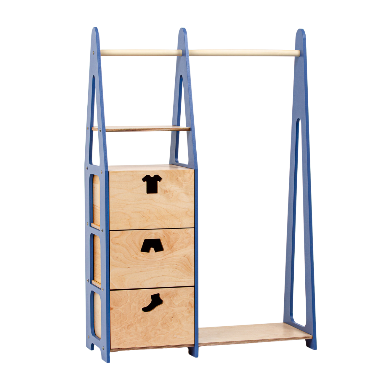 Børnegarderobe M. Skuffer Blue fra Duck Woodworks