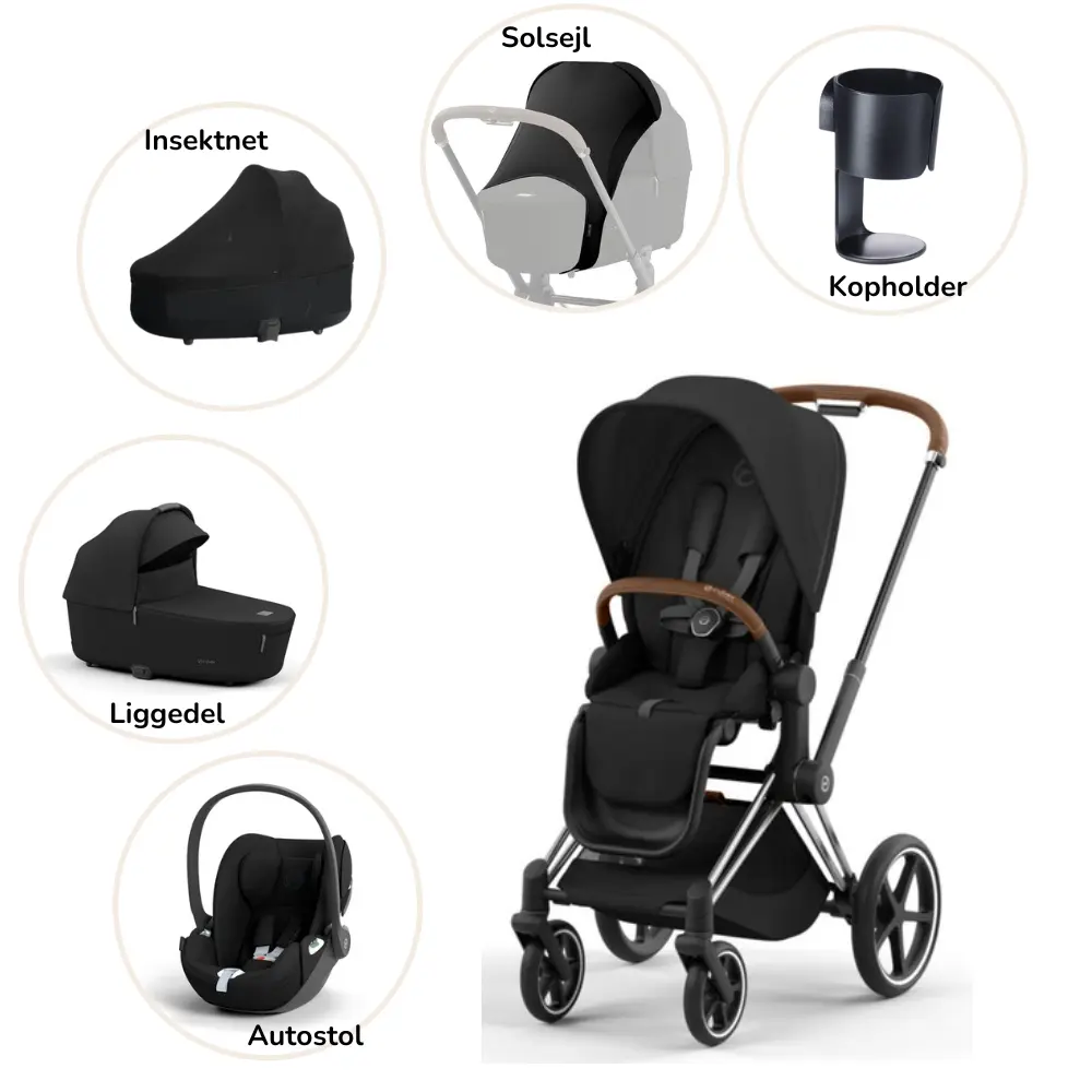 Priam Pakke   Sepia Black Chrome Brown fra Cybex