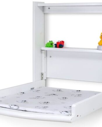 Babytrold Væghængt Puslebord Inkl Madras Hvid