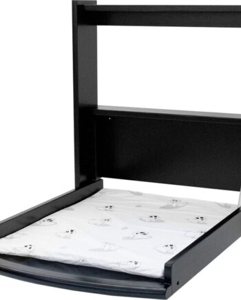 Babytrold Væghængt Puslebord Inkl Madras Sort