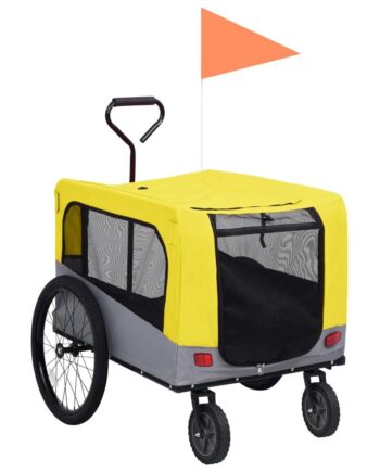 Cykelanhænger Klapvogn Til Kæledyr Gul Grå
