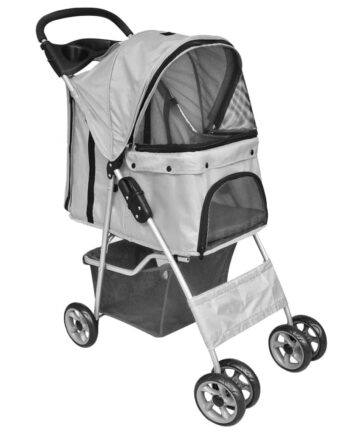 Foldbar Klapvogn Til Hund Kat Grå