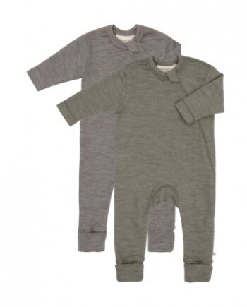 Heldragt 100 økologisk Merino Uld Med Lynlås Siden Til Baby Pak