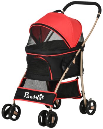 Hundevognsbæretaske Autostol Til Sammenklappelig Gulvkurv Rød