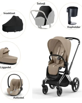 Priam Pakke Cozy Beige Chrome Black Plus