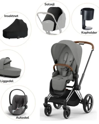 Priam Pakke Mirage Grey Chrome Brown Plus