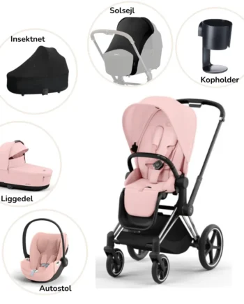 Priam Pakke Peach Pink Chrome Black Plus