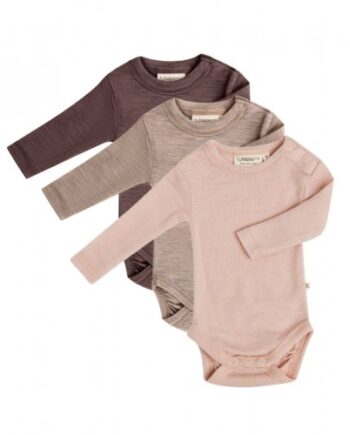 Body Med Lang ærme Rund Hals 100 økologisk Merino Uld Til Baby Pak Forest Berry