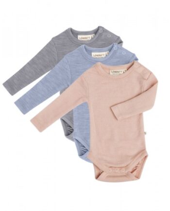 Body Med Lang ærme Rund Hals 100 økologisk Merino Uld Til Baby Pak Spring Rose