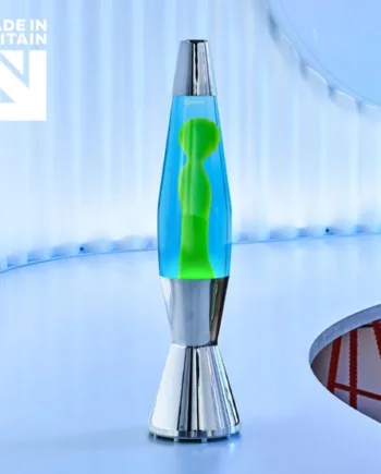 Astro Baby Lavalampe Sølv Blå Med Grøn Lava