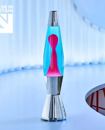 Astro Baby Lavalampe Sølv Blå Med Pink Lava