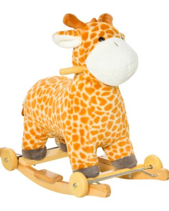 Gyngedyr Giraffer Med Lydeffekt Hjul Håndtag Plys Baby Gyngelegtøj Gyngesæde Til Småbørn