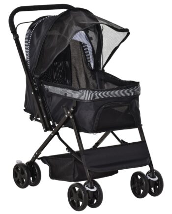 Hundevogn Hundevogn Klapvogn Til Små Hunde Katte Kæledyrsvogn Kæledyrsvogn Kattevogn Oxford Sort