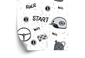 Tapet Sports Rally Race Baby Room