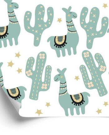 Tapet Stjerneplanter Til Lama Baby Room