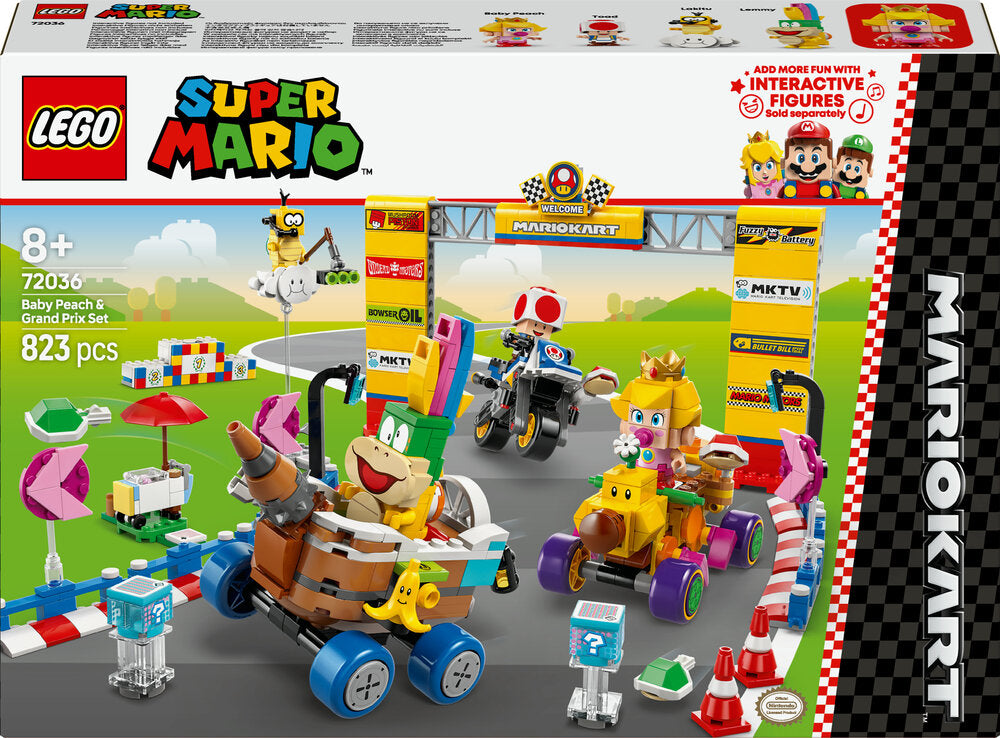 72036 Lego Super Mario Mario Kartamptrade Baby Peach Grand Prix Sæt