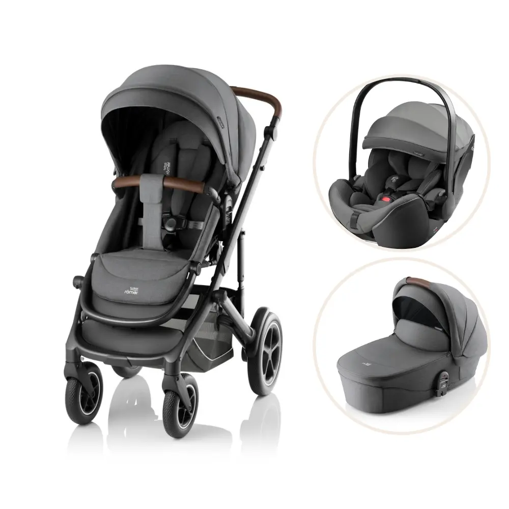 Britax Rmer Smile Style Kombivogn Inkl Baby Safe Pro Style Autostol Mineral Grey