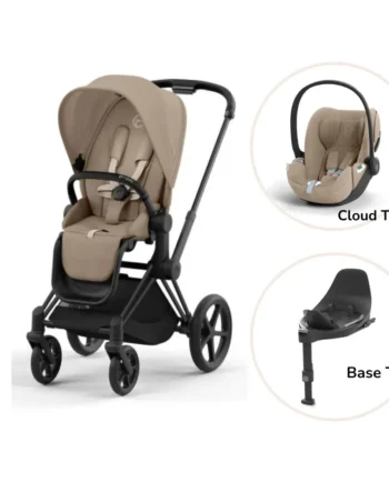 Priam Klapvogn Inkl Cloud Base Cozy Beige Matt Black Plus