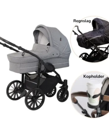 Basson Nordic Lux Barnevogn Inkl Regnslag Kopholder Grey Melange