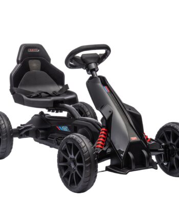 Gokart Børnekøretøj Med Justerbart Sæde Pedalbil Pedalbil Med Håndbremse Udendørs Sort