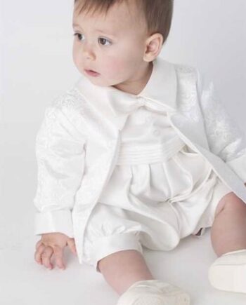 Baby Jakkesæt: Lille Malte Ivory Dåbs Jakkesæt Eller Lille Brudesvend