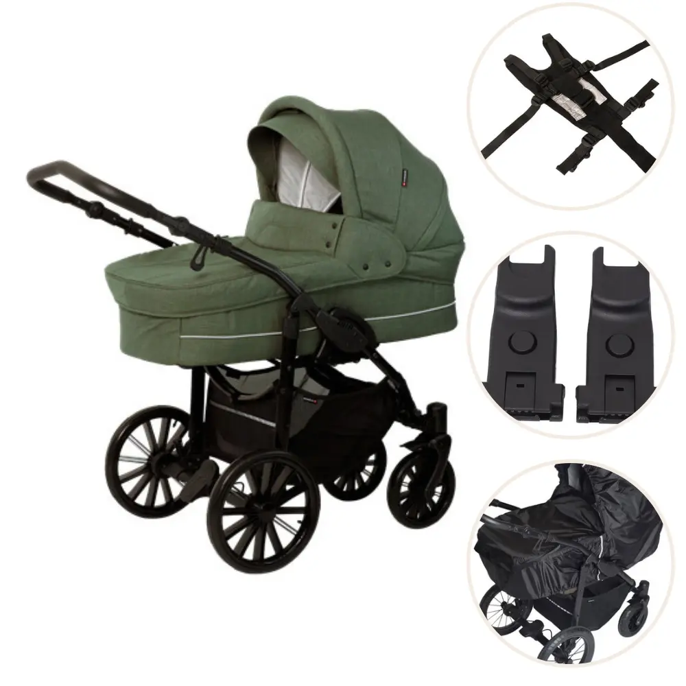 Basson Nordic Lux Barnevogn Pakke Dusty Green