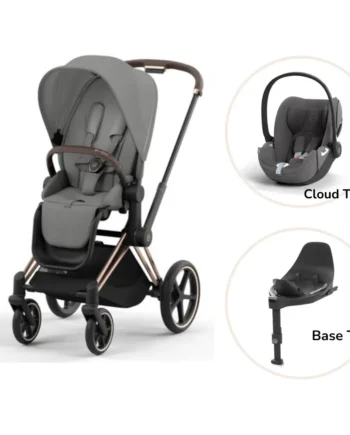 Priam Klapvogn Inkl Cloud Base Mirage Grey Rosegold Plus