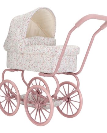 Barnevogn Hvid   Rosa Tur Med Dukke Little Dutch