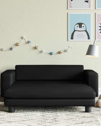 Børnesofa Med Fodskammel 100x50x30 Kunstlæder Brun