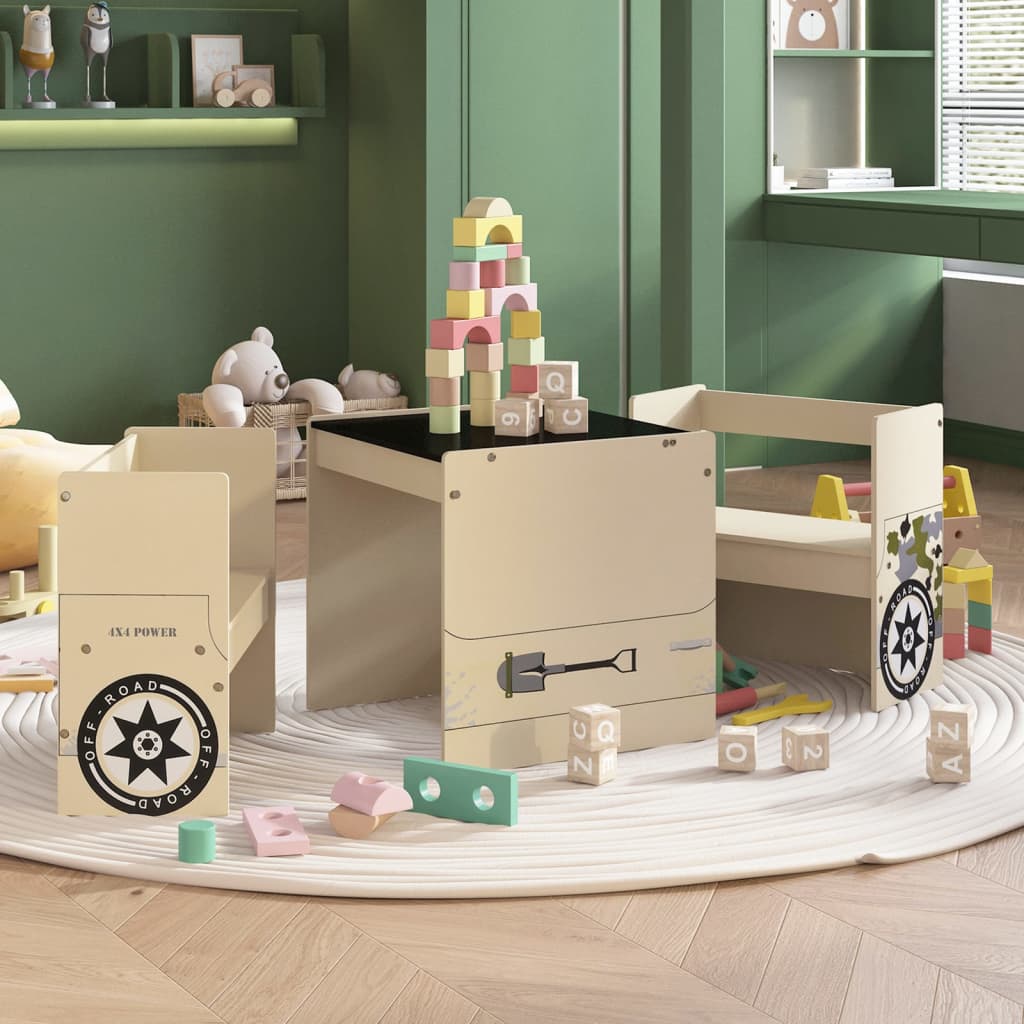 Bord Stolesæt Til Børn Dele Offroad Bildesign Mdf