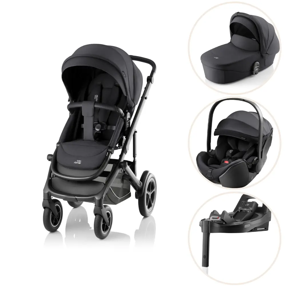 Britax Rmer Smile Style Inkl Liggedel Baby Safe Pro Autostol Vario Base Carbon Black