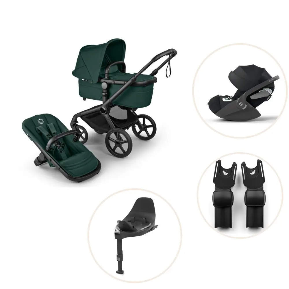 Bugaboo Fox Renew Kombivogn Inkl Cloud Plus Autostol Base Adapter Fern Green Black