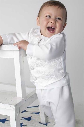 Baby Jakkesæt: Lille Valter Hvid Dåbs Jakkesæt Eller Lille Brudesvend Dele