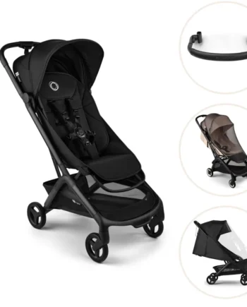 Bugaboo Butterfly Klapvogn Med Bøjle Myggenet Regnslag Black Heritage Black